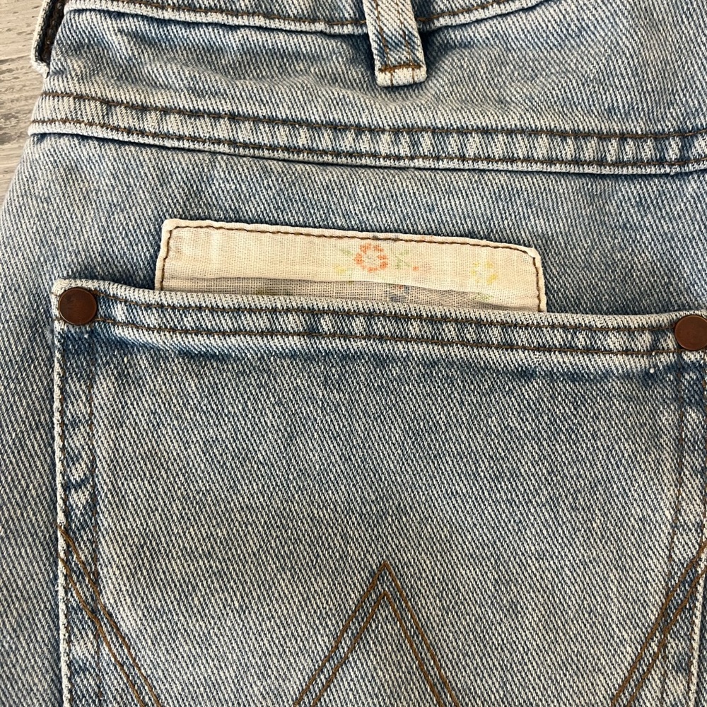 Wrangler Blue Jean Shorts with Distressed Patchwork - Picture 7 of 8